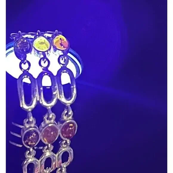 Baltic Amber & Sterling Silver 925 Tri Color Triple Strand Bracelet 7.5in - Picture 12 of 13